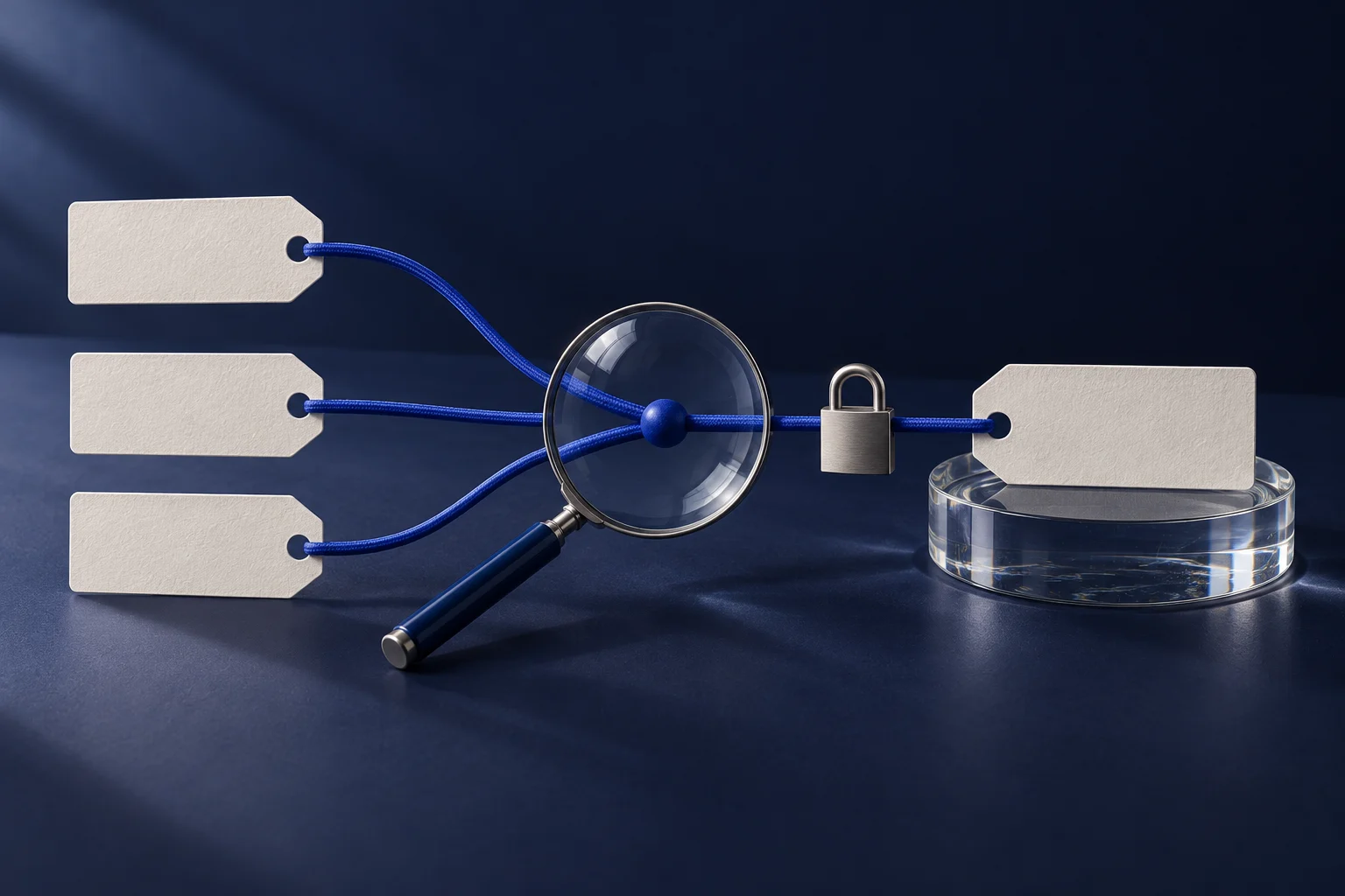 Trois variantes d’adresse convergent vers une seule destination dont la liaison est protégée par un cadenas.